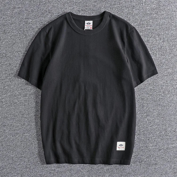Vaporwave Chrome logo – Summer Mens Short Sleeved Retro Youth Solid Color Heavy Roun