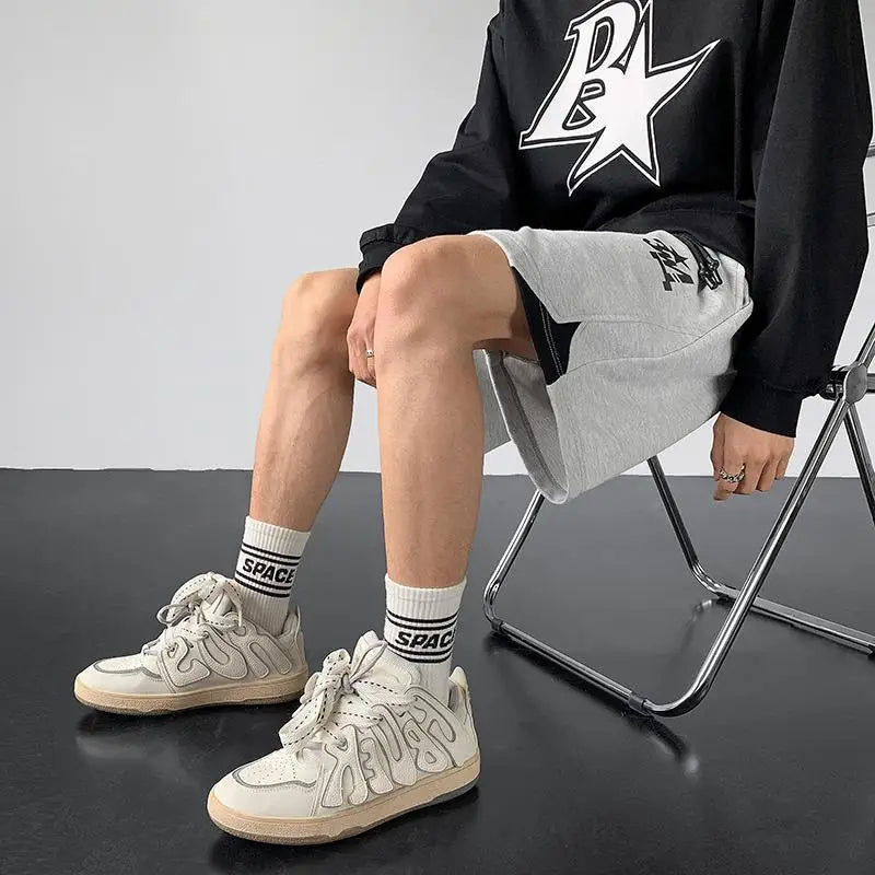 Korean fake two-piece sports basketball shorts men summer American fashion