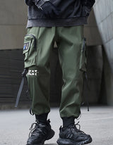 hip hop loose fit elastic waist cargo pants fashion military pocket ankle pants mens casual drewstring baggy sweatpants joggers unique joggers style 3552