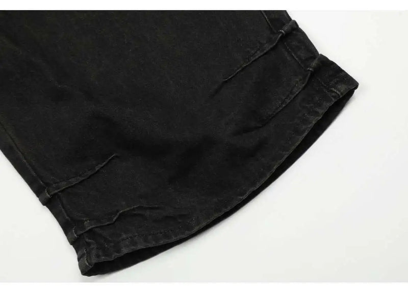 hip hop american trend retro straight leg washed denim jeans spring and autumn high street couple loose wide leg casual pants unique jeans style 627