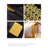 Fashion Letters Embroidery Duck Down Long Jacket Mens Plus Size Winter New Casual Hooded Zipper Parkas Warm Down Coats Jeckets