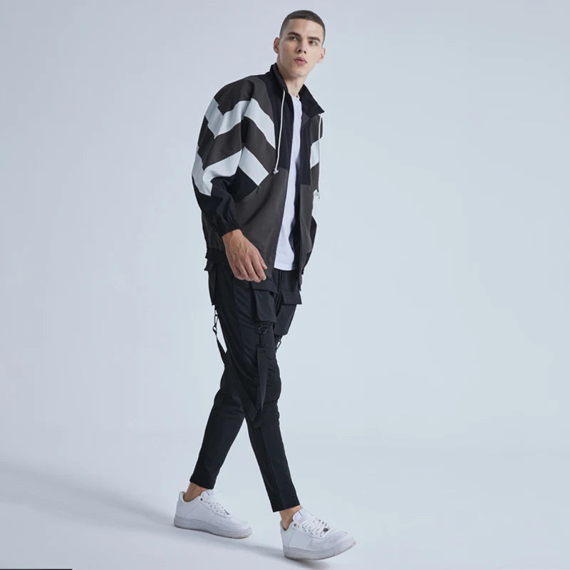 Windbreaker graffiti hooded quilted puffer fleece