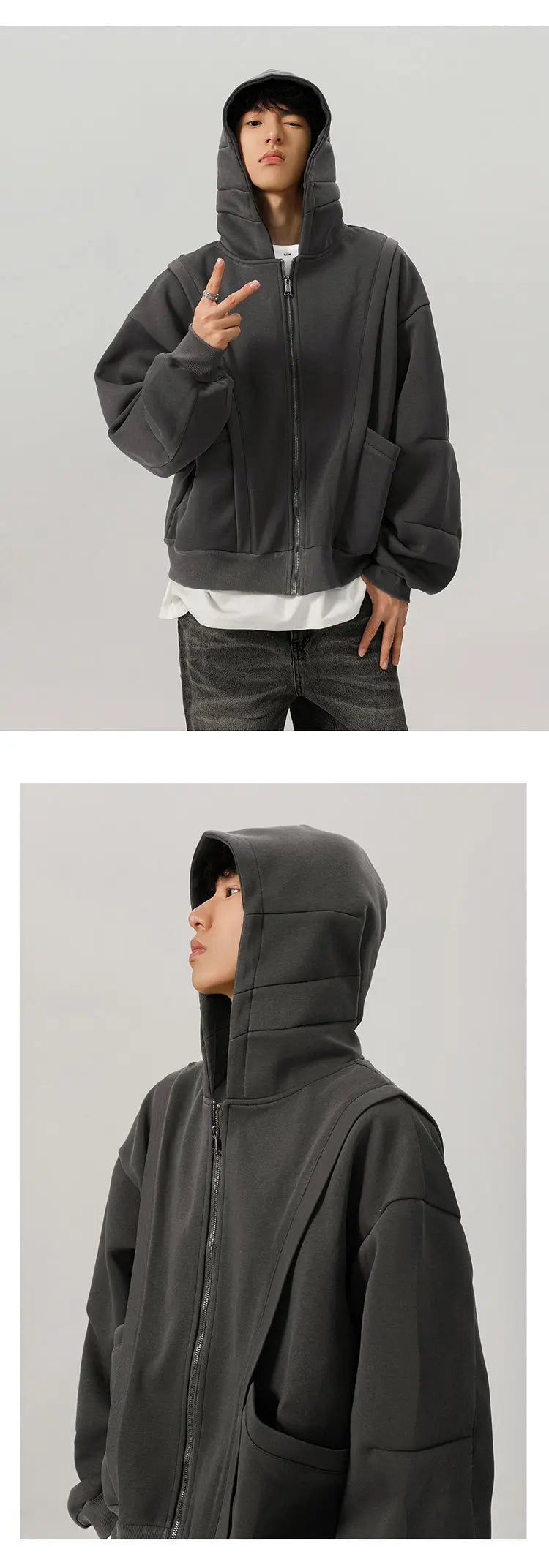 450G Hoody Sweatshirt Men Women Streetwear Fashion Loose Casual Short