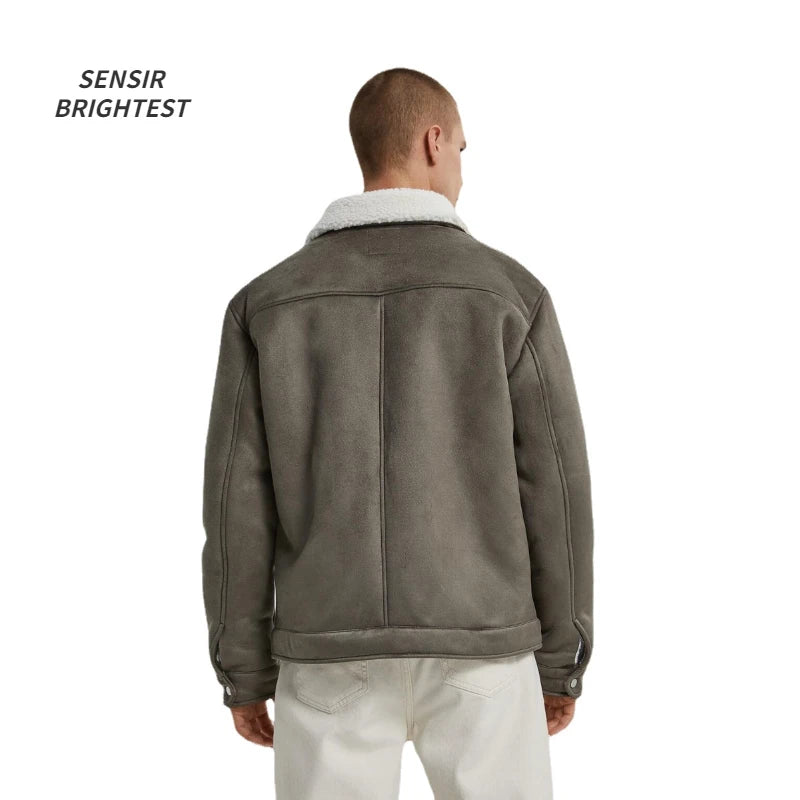leather varsity coat, fall winter style, men's streetwear fashion, oversized urban jacket, high quality cold-weather coat