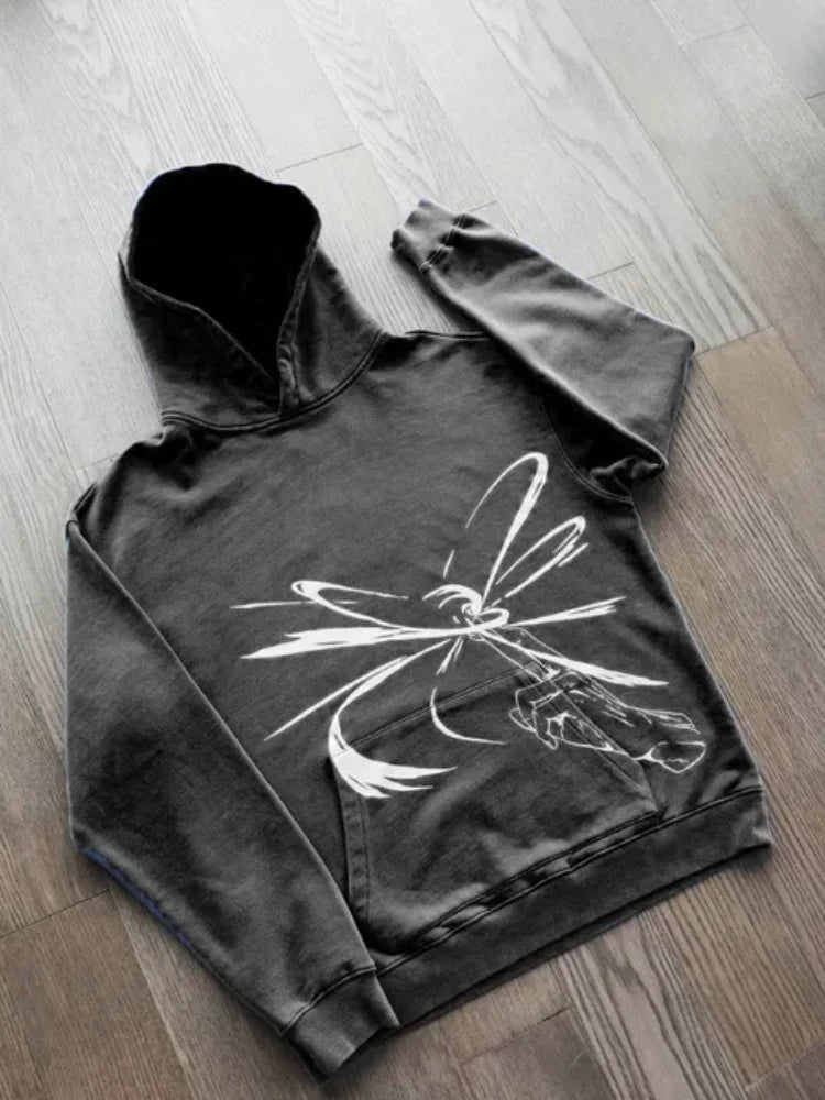 Y2K Womens Clothing Sweatshirt Pullover Long Sleeve Tops Oversize Streetwear