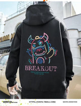 Breakout Cattle Harajuku Prints Mens Pullover Hoodies Casual Loose Sweatshirt