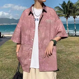 2023 Summer New Light Luxury Fashion Shirt Men Loose Casual Short-sleeved Shirt All-match Boutique Clothing Simple Style