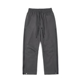 retro hip hop drawstring back zipper breathable casual trousers mens straight solid color vibe style oversized track pants unique default style 421