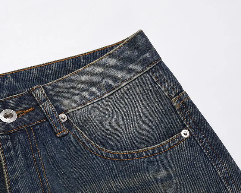 retro washed denim jeans destroyed ripped loose mens biker jeans side pocket fashion streetwear hip hop straight pants joggers unique joggers style 2217