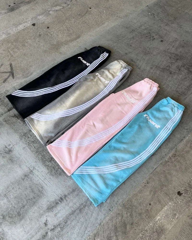 y2k american hip hop rock fashion letter striped nine point pants street fashion brand harajuku retro oversized couple trousers unique default style 3422