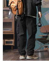 american vintage baggy cargo pants men outdoor sport military tactical sweatpants y2k straight multi pocket overalls trousers unique joggers style 476