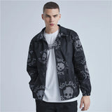 2024 Dark Aesthetic Shirt – Rainbowtouches Skull Coaches Jacket Men Long Sleeve Tops Turn Down Collar Buttoned Vintage Shirt For Mens Printed Streetwear | Button Shirt Drop #10