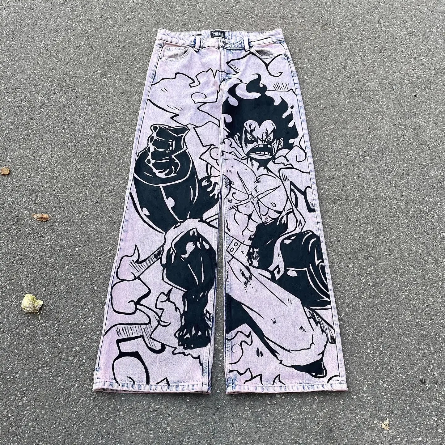 harajuku sunny sexy girl anime print baggy jeans new style wide leg trouser y2k popular streetwear men women high waist pants unique jeans style 5475