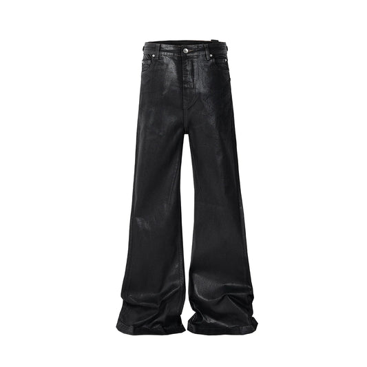 european and american street batik black paint coat wide jeans pants fashionable baggy contoured distressed flared denim jeans denim street jeans