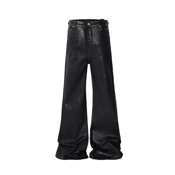 european and american street batik black paint coat wide jeans pants fashionable baggy contoured distressed flared denim jeans denim street jeans