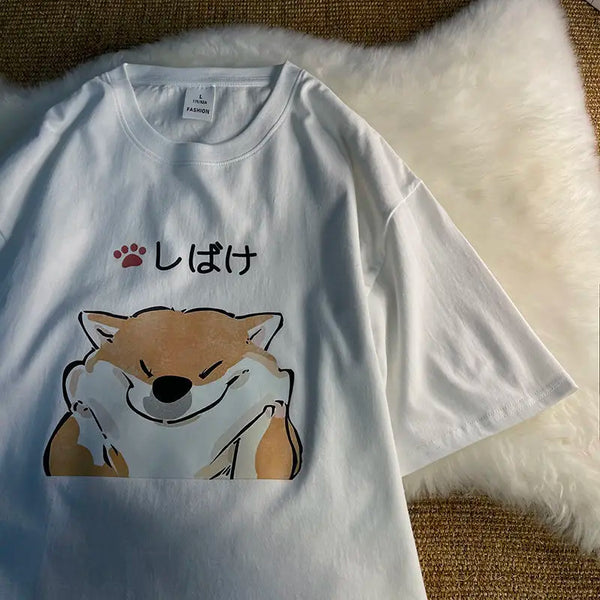 Gothic Graphic tee – Japanese New Summer Pure Cotton Cartoon Printed Short Sleeve