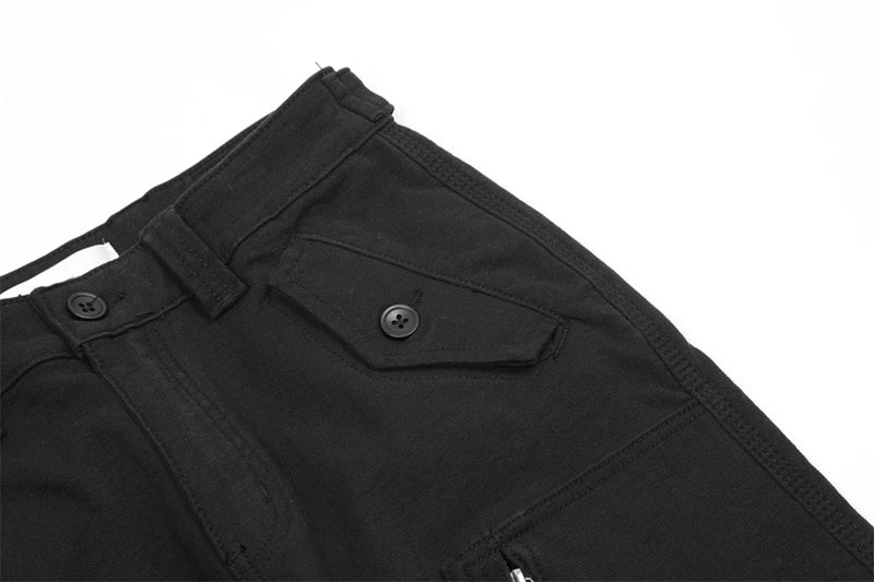 2023 new arrivals pocket zipper black hip hop men cargo jeans pants retro washed straight baggy cotton denim trousers pantalones unique cargo style 836