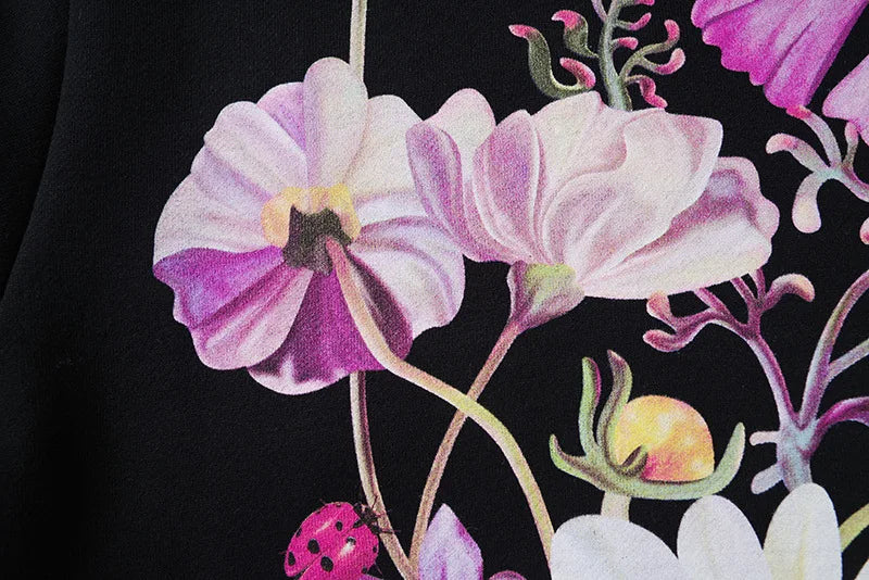 New Luxury 2022 Deer Back Flower Garden Pullover Hoodies Hoody Hooded
