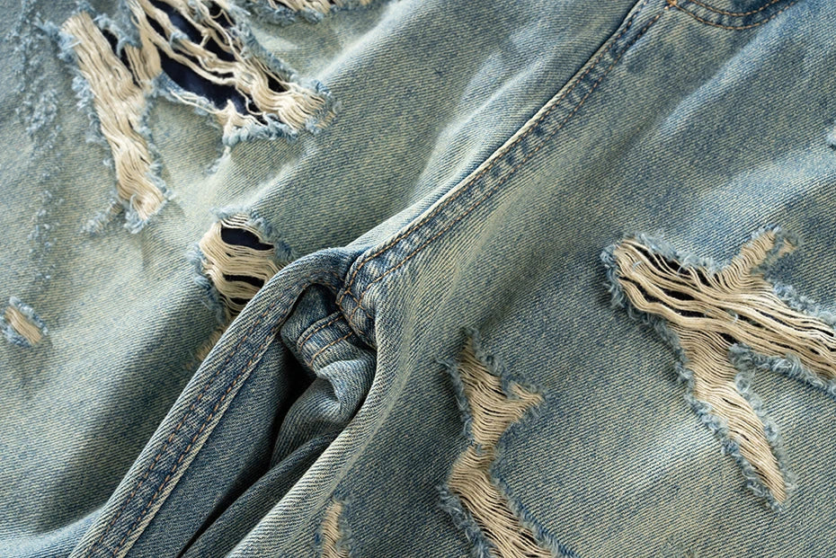 vintage men baggy jeans distressed ripped denim pants male luxury designer jeans trousers unique jeans style 1414