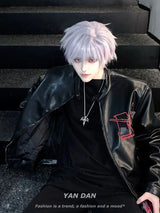 Harajuku Retro Vintage EVA Leather Jackets American High Street Handsome High End Stand up Collar Motorcycle Suit Men Clothing