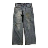 goth hip hop oversized skull embroidery pattern y2k baggy jeans new men and women straight black jeans retro casual denim pants unique jeans style 914