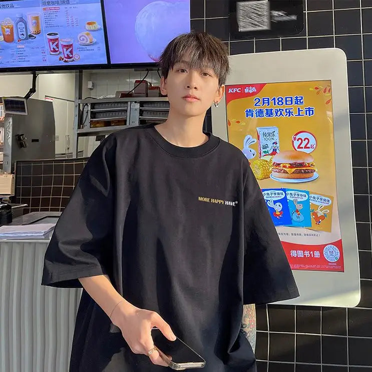 Skatercore Oversized shirt – Korean Trendy Brand Retro Niche Letter Print High Street Sty