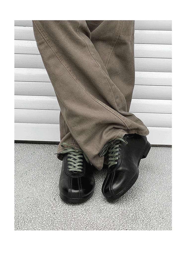 Vintage Casual Leather Shoes Men Women Streetwear Fashion Lightweight Commute Business Leather Derby Shoes