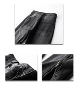 men streetwear hem zipper plus size distressed retro fashion loose casual denim pants jeans cityboy jeans trousers 28 40 unique jeans style 2725