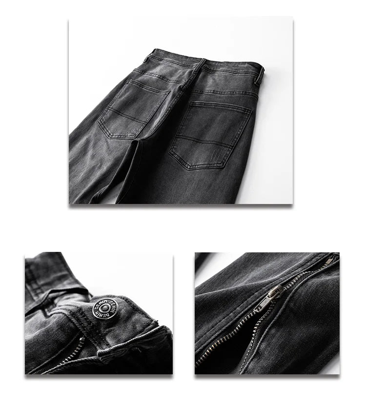 men streetwear hem zipper plus size distressed retro fashion loose casual denim pants jeans cityboy jeans trousers 28 40 unique jeans style 2725