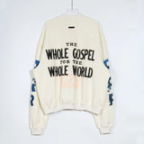 RRR123 Brand FASHION Jerry Same High-Street Print Gospel Cross Cotton Casual Long-Sleeved Roundneck Sweatshirt Pullover
