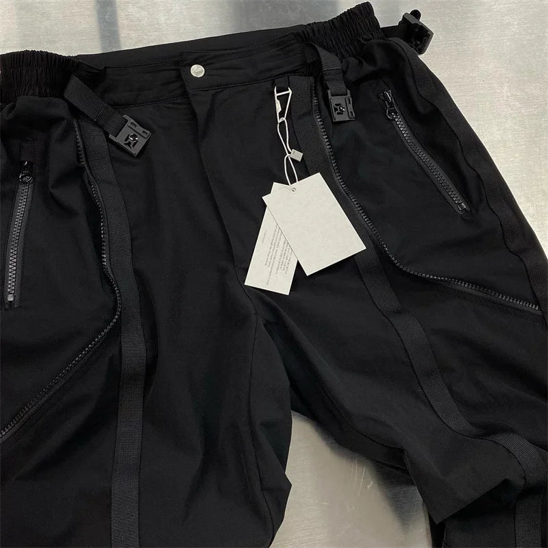 undermycar functional strap high street pure cotton pants unique default style 2917