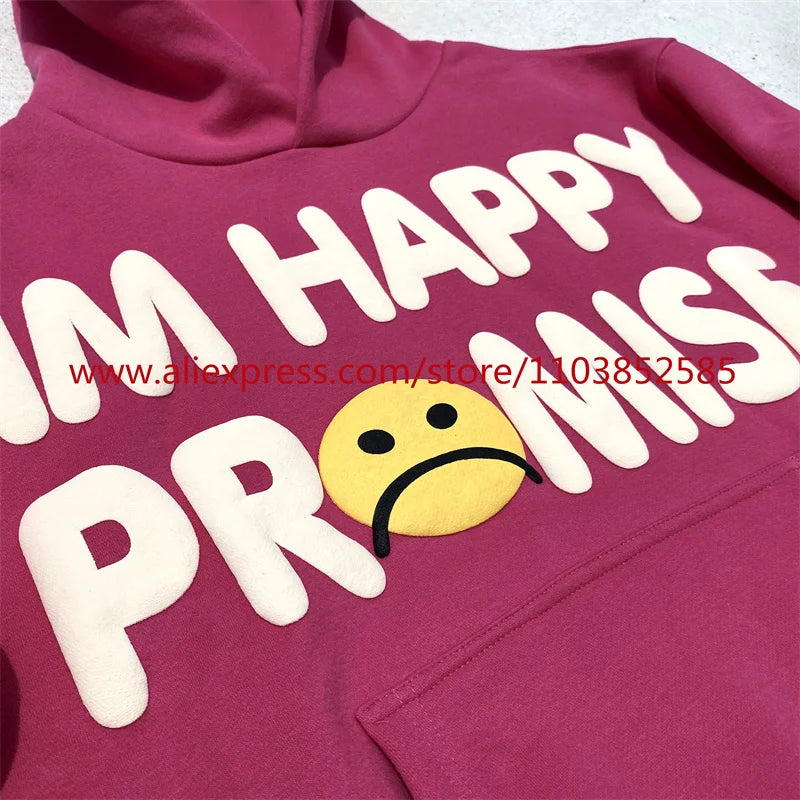 American Heavyweight Vintage Long Sleeved Fleece Hooded Sweatshirt Wit