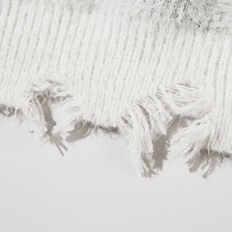 destroy ripped neck knitted sweater unisex butterfly pattern pullover long sleeve autumn winter warm sweaters streetwear jumpers - 2025 streetwear drop, high quality cotton hoodie, vintage look oversized hoodie