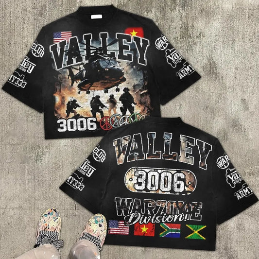 Anime Oversized shirt – American Gothic Trendy Special Forces Letter Pattern Printed