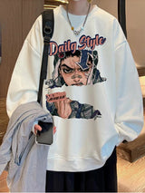 New Anime Boy Printed Mens Crewneck Sweatshirts Autumn Y2K Vintage Fleece