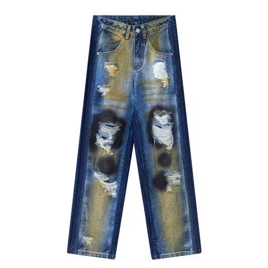 2024 hip hop ripped jeans y2k american style destroyed hole baggy denim pants wash vintage retro jean hipster urban skinny jeans