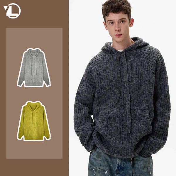 grunge fire sweater, streetwear drip, cozy knitwear for men, oversized grunge aesthetic winter top