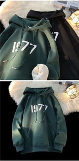 2024 New Men Hoodies Large Size Casual Male Clothing 1977 Print Fashio