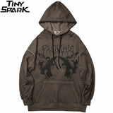 Hip Hop Streetwear Hoodie Sweatshirt Men Dark Style Angel Print Pullov