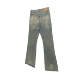 mens vintage ripped jeans distressed hole blue flared jeans trousers luxury designer male denim pants unique jeans style 1631