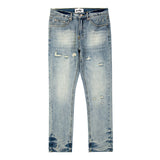 original tie dyed ripped flared denim jean for men streetwear washed hole casual stacked jeans pants mens slim fit jeans 2023 stacked flare jeans