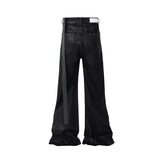 european and american street batik black paint coat wide jeans pants fashionable baggy contoured distressed flared denim jeans vintage washed jeans