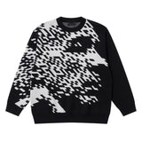 mens knitted sweater fashion pixel abstraction human face pullovers casual o neck unisex harajuku streetwear loose knit jumpers - high quality cotton hoodie, bold artwork streetwear hoodie, anime inspired graphic hoodie