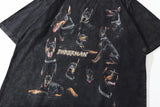 Vaporwave Oversized shirt – Oversize Distressed T Shirts Hip Hop Vintage Doberman Dog Pr