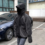 New 2023 Mens Undermycar Armor Zipper Parkas Windproof Hhooded Jacket Tatting Multiple pockets outdoor Wear size M L XL #490