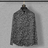 New 2021 Men 3D luxurious Wave point Polka dots Print Fashion Silk Casual Shirts Shirt high Pocket Long-sleeves S 2XL #A160