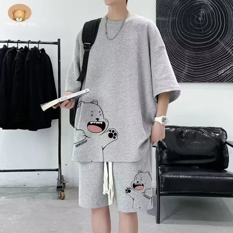 Trapwear Graphic tee – Summer Man Tracksuit Japan Cartoon Streetwear Hip Hop Rock C