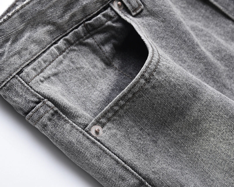 distreesed frayed painted casual baggy jeans for men ripped streetwear washed gray denim trousers oversized unisex hole cargos unique cargo style 4708