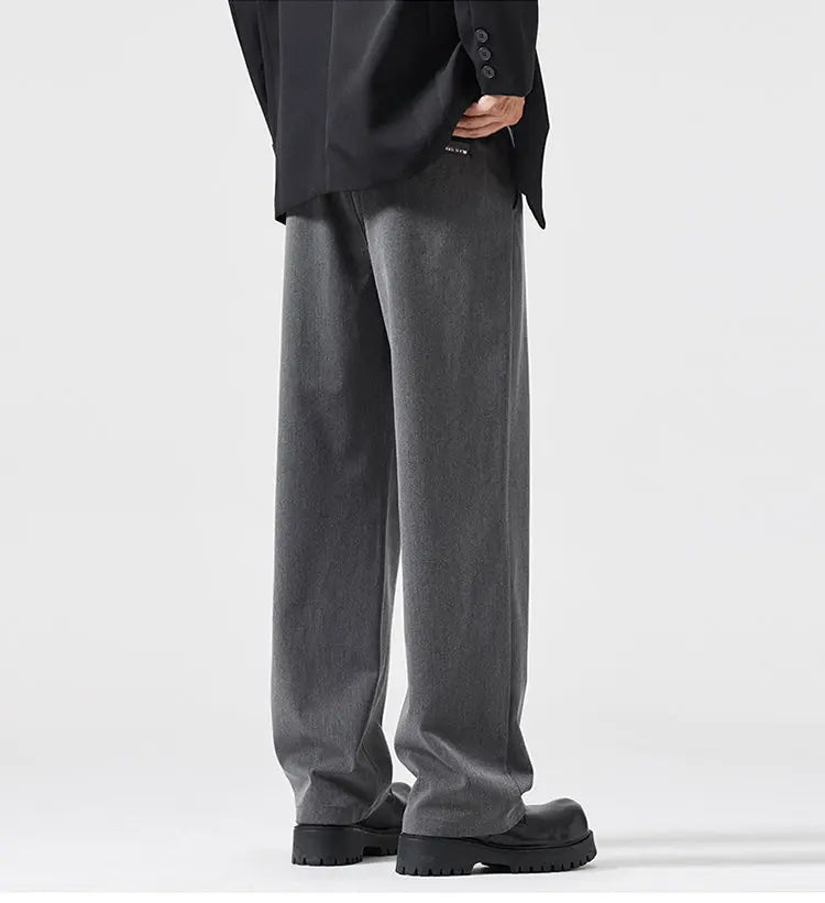 suit pant men korean streetwear fashion loose casual plus size straight suit pant office man commuter pants trousers unique default style 2233