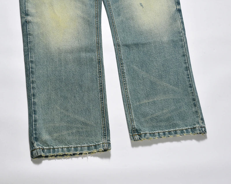ripped hole washed baggy pantalones hombre jeans pants mens streetwear vintage frayed ropa y2k casual denim trousers oversized unique jeans style 1321